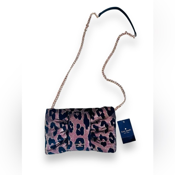 kate spade Handbags - NWT MSRP $389 Kate Spade Millie Bow Leopard Flap Crossbody Bag Metallic